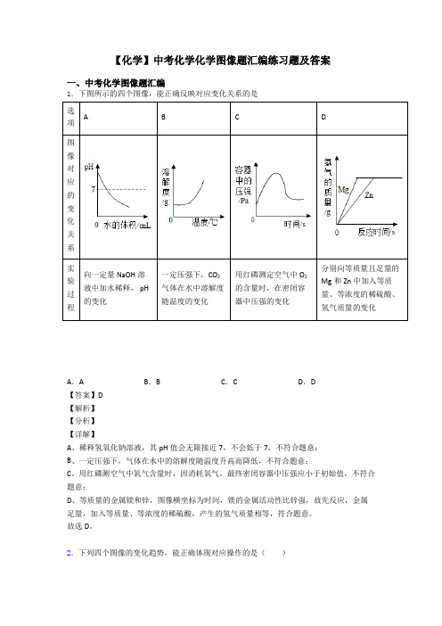 【化学】中考化学化学图像题汇编练习题及答案