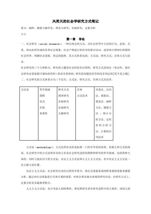 风笑天社会学调查研究方式整理资料