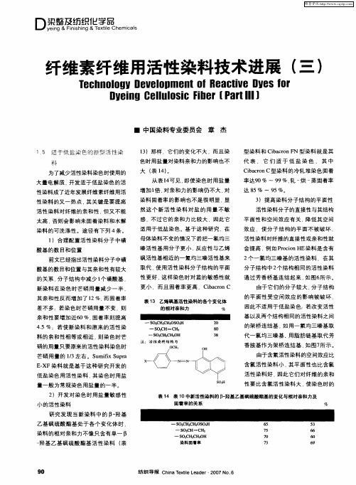 纤维素纤维用活性染料技术进展(三)