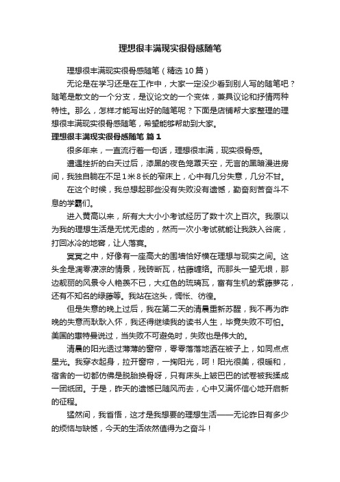 理想很丰满现实很骨感随笔