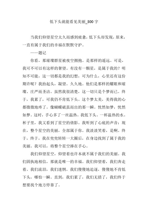 低下头就能看见美丽_800字