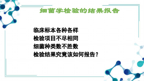 11.1.3细菌学检验的结果报告