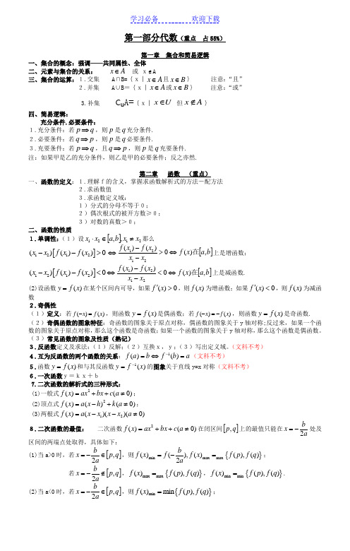 成人高考数学必背知识点