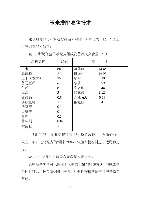 玉米发酵喂猪技术