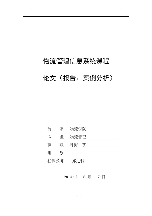 小组作业.国内外物流信息系统对比研究修改版