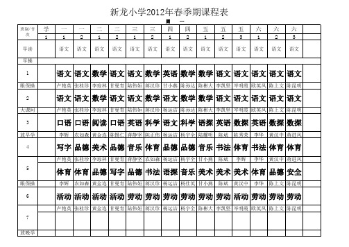 2012春课程表总表1