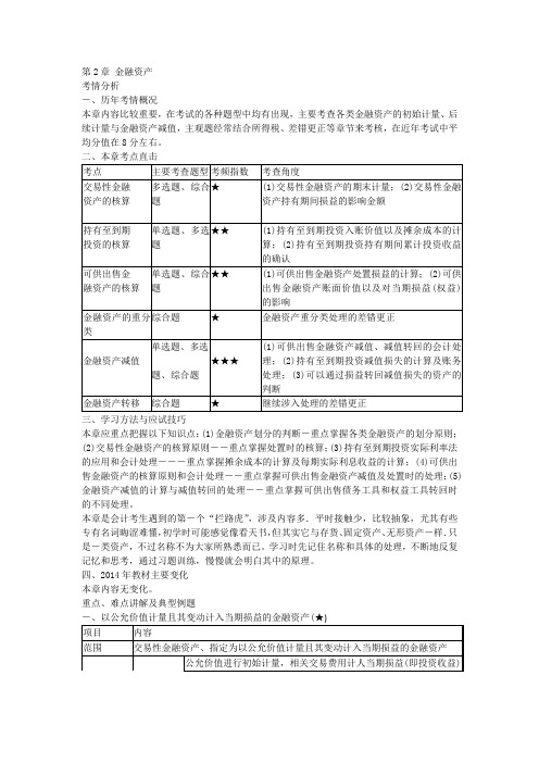 2015年注册会计师考试《会计》第二章讲义及习题