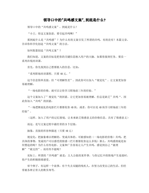 领导口中的共鸣感文案,到底是什么