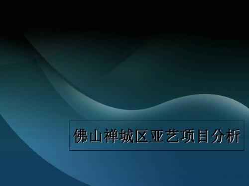 2019佛山禅城区亚艺项目分析报告51p 共52页