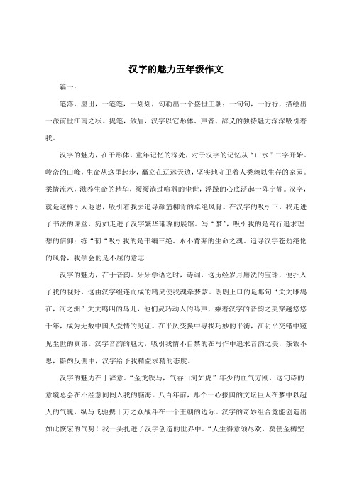 汉字的魅力五年级作文