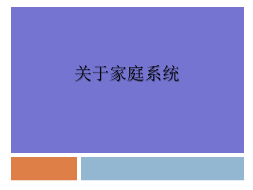 关于家庭系统