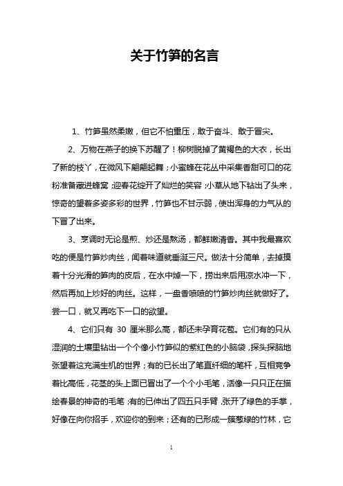 关于竹笋的名言