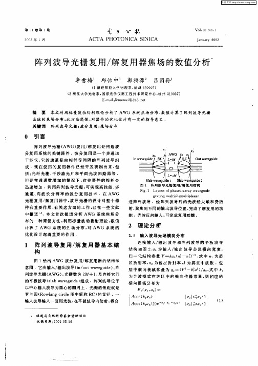 阵列波导光栅复用／解复用器焦场的数值分析