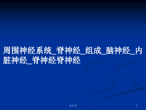 周围神经系统_脊神经_组成_脑神经_内脏神经_脊神经脊神经PPT教案