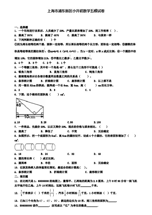 上海市浦东新区小升初数学五模试卷