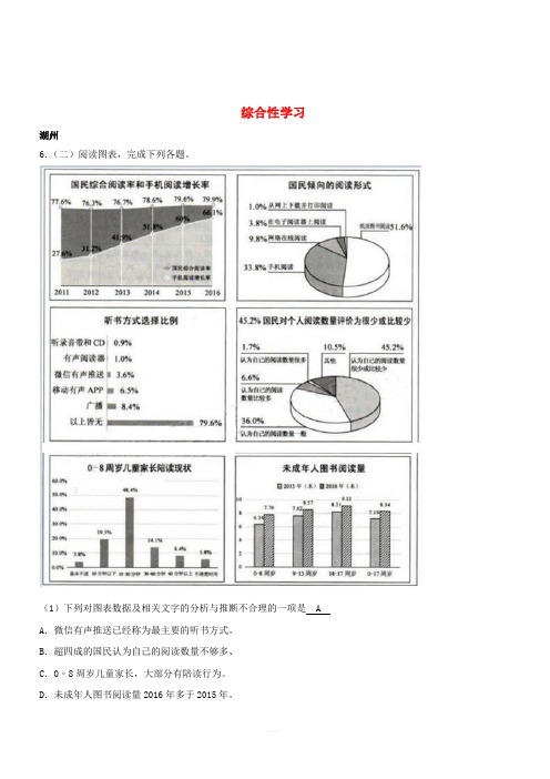 浙江省12市2017年中考语文试卷按考点分项汇编综合性学习(含解析)