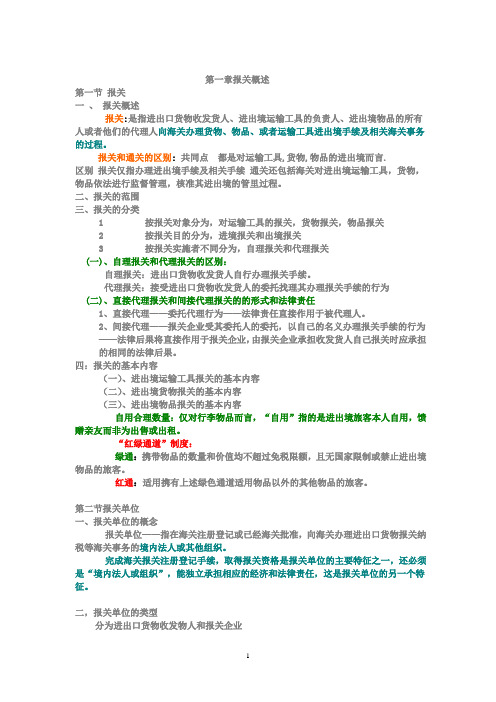 报关员考试复习资料