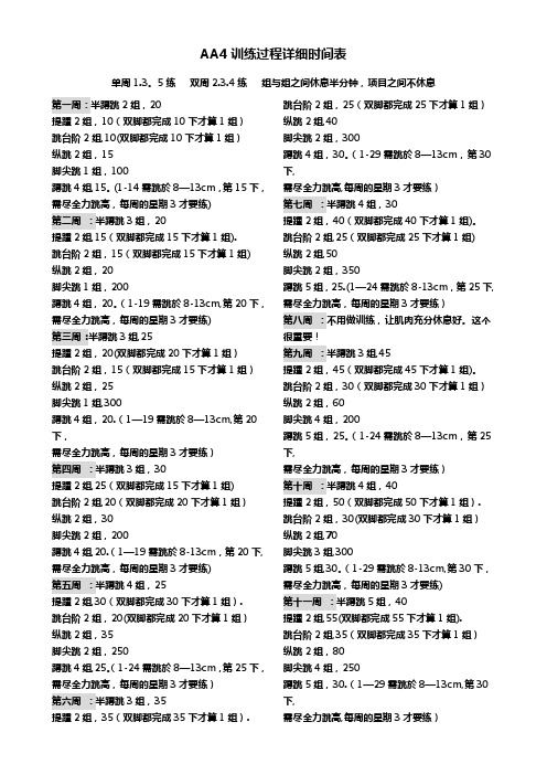 AA4弹跳训练计划及表格