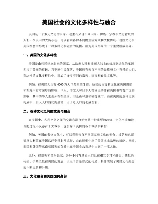 美国社会的文化多样性与融合