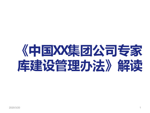 《中国XX集团公司专家库建设管理办法》PPT课件