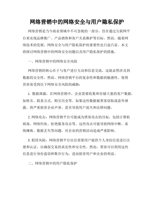 网络营销中的网络安全与用户隐私保护