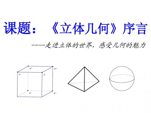 立体几何序言课