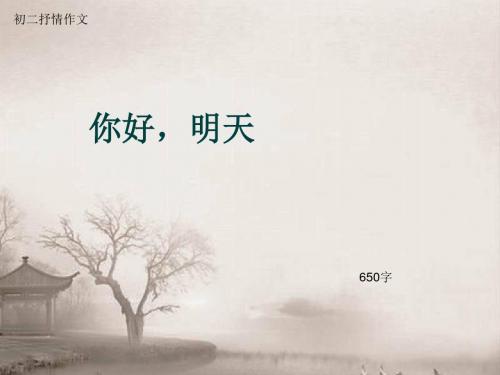 初二抒情作文《你好,明天》650字(总8页PPT)