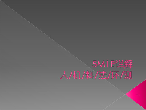 5M1E详解PPT学习课件