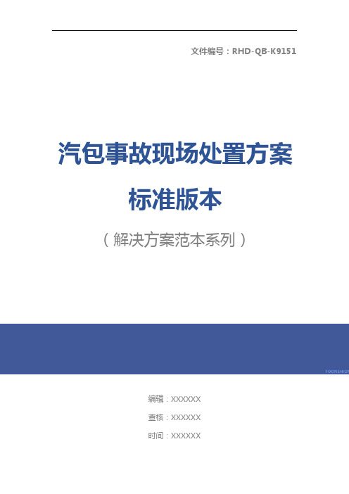 汽包事故现场处置方案标准版本