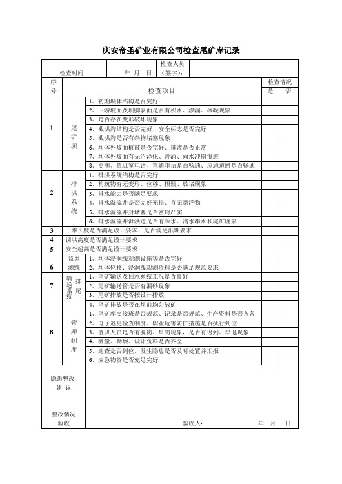 检查尾矿库台账(6)