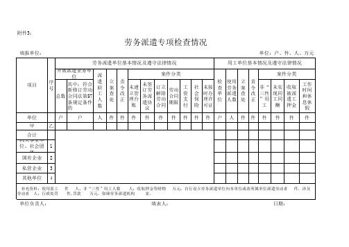 劳务派遣情况统计报表