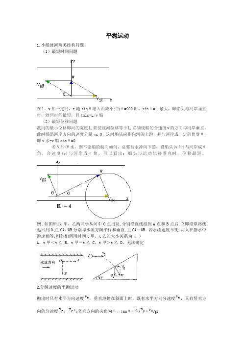 平抛运动各题型及训练