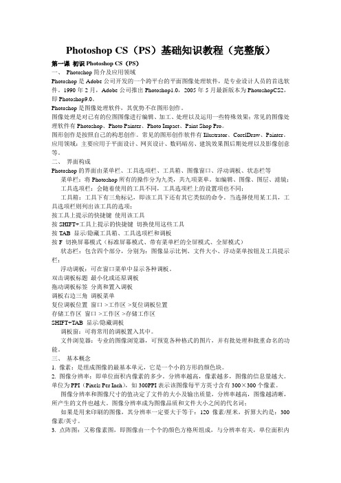 Photoshop&CS(PS)基础知识教程与经典实例教程