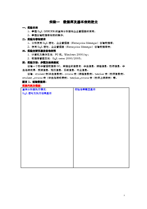 DataBase(实验报告提交格式)