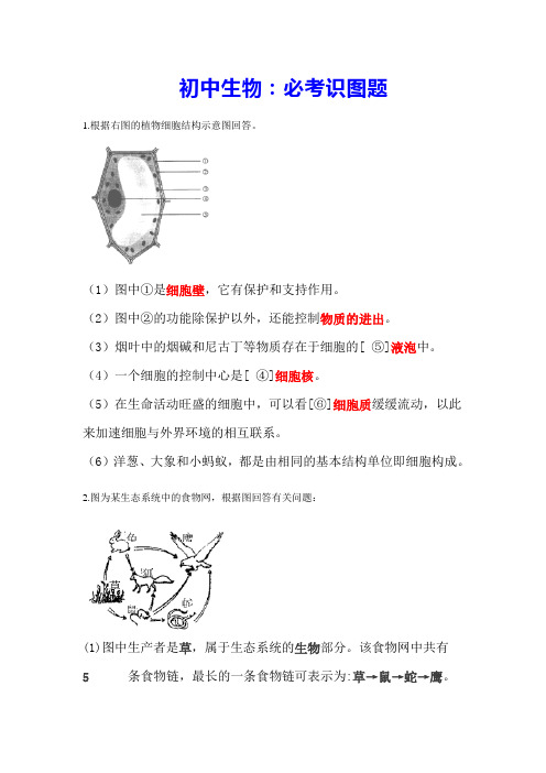 初中生物--必考识图题