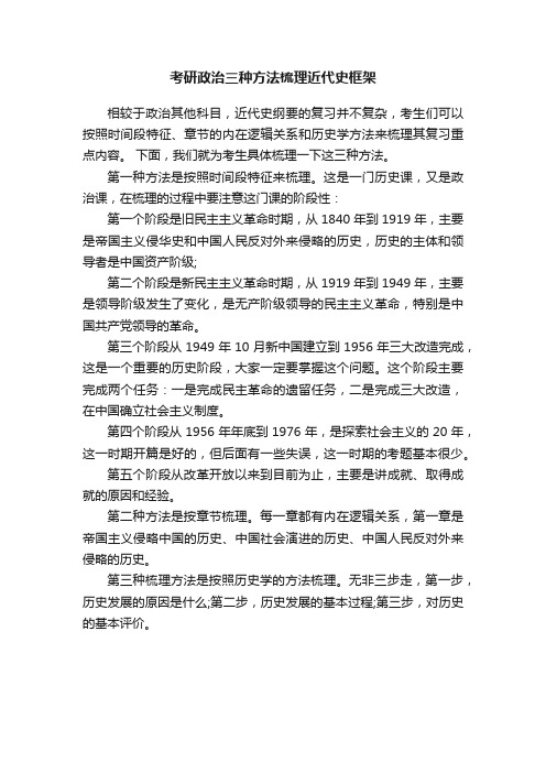 考研政治三种方法梳理近代史框架