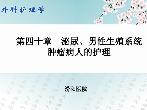 泌尿男性生殖系统肿瘤病人的护理