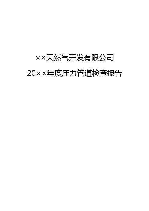 天然气公司年度压力管道检查报告式样