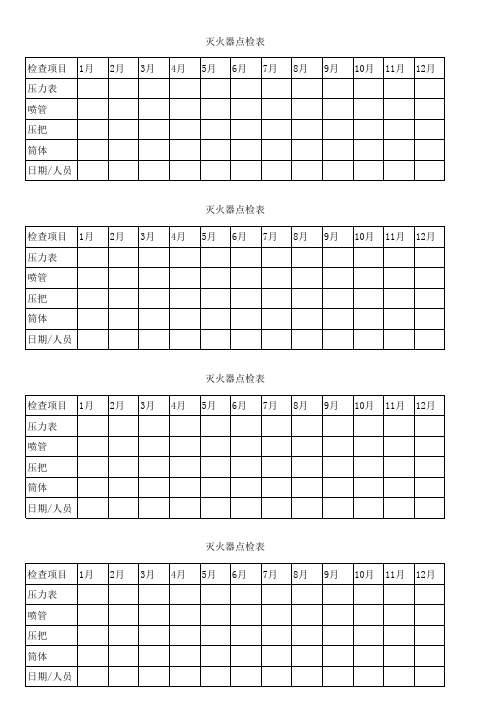 消防栓灭火器点检表