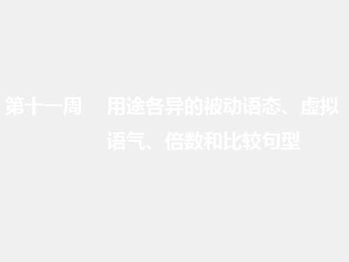 高考英语一轮复习 写作 用高级表达增分 用途各异的被动语态、虚拟语气、倍数和比较句型课件 新人教版