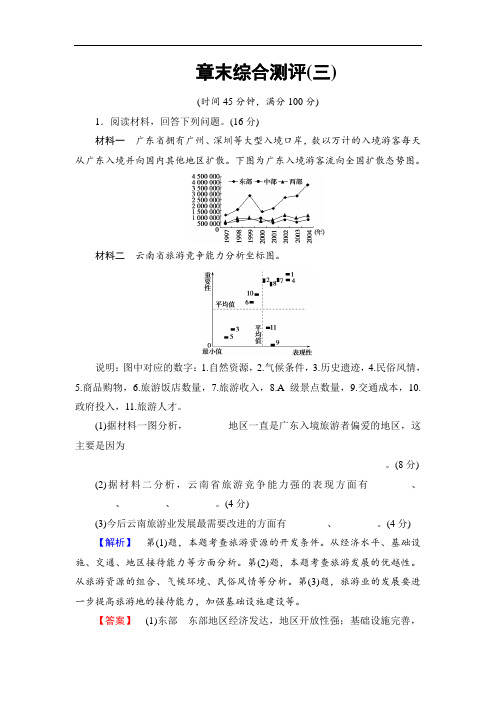 2018学年高中地理选修三中图版章末综合测评3 含解析