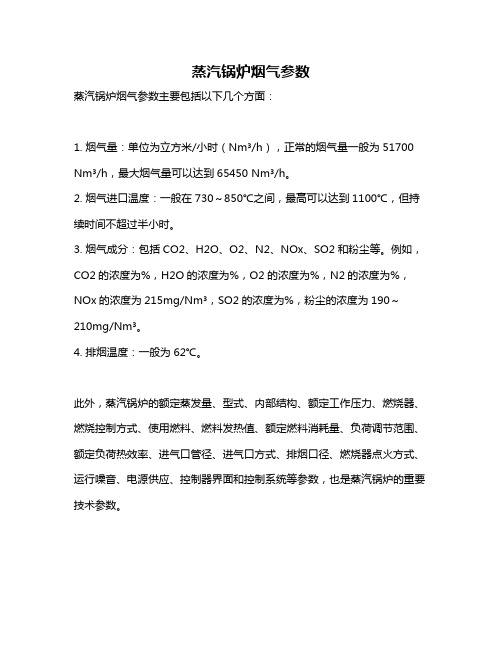 蒸汽锅炉烟气参数