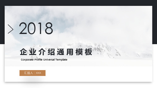 【企业介绍】2018高端黑金企业介绍ppt通用模板