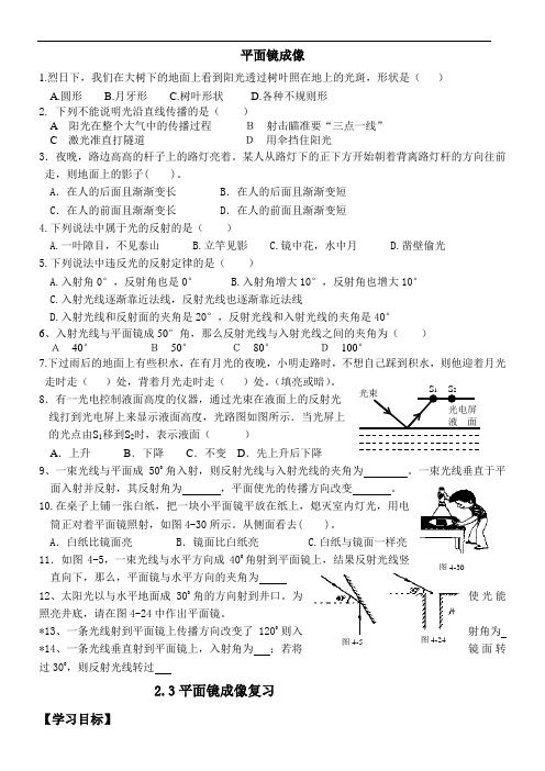 10平面镜成像复习