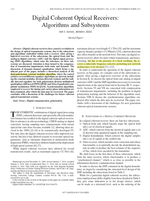 Digital Coherent Optical Receivers_Algorithms and Subsystems