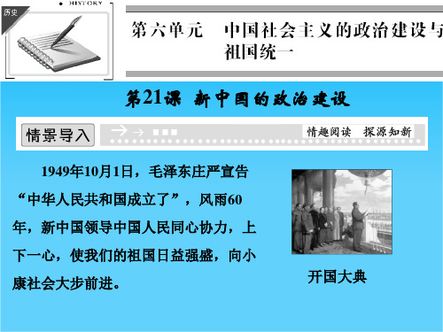 高中历史复习配套课件 第六单元《第21课 新中国的政治建设》(岳麓版必修1)