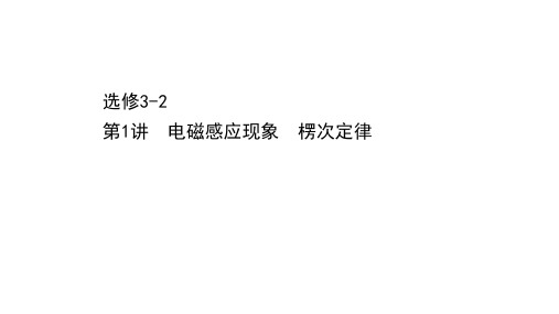 2021届高考物理二轮复习课件：选修3-2 第1讲 电磁感应现象 楞次定律