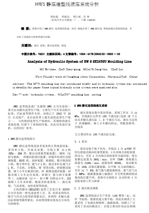 HWS静压造型线液压系统分析WOED