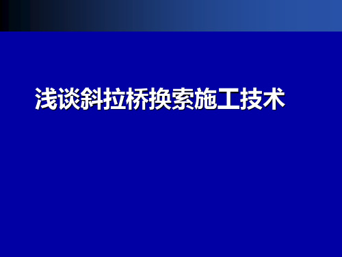 浅谈斜拉桥换索施工技术PPT培训课件