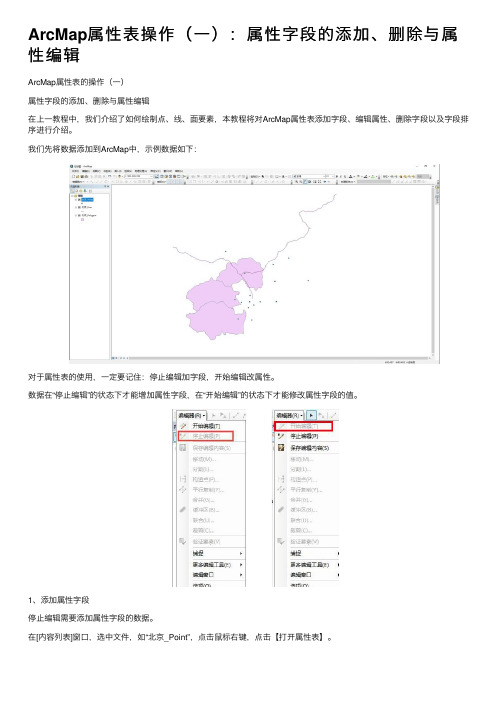 ArcMap属性表操作（一）：属性字段的添加、删除与属性编辑